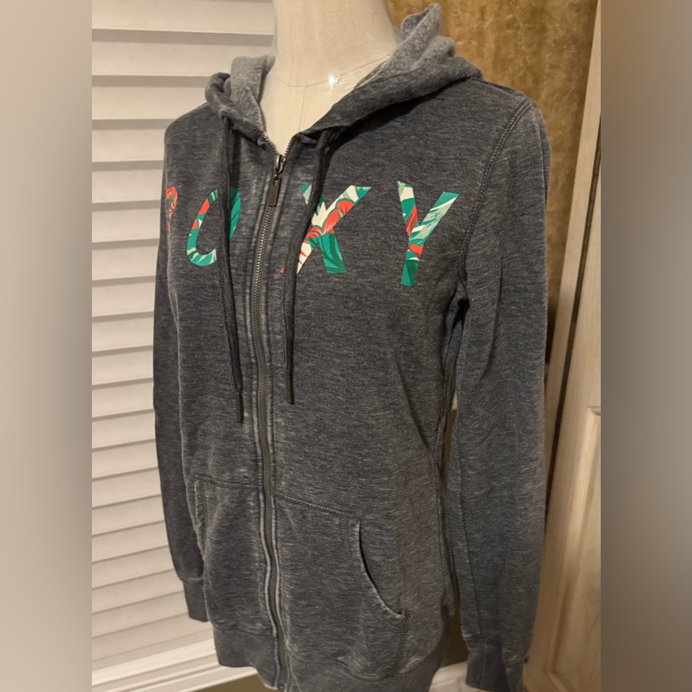 NWOT Roxy Hooded Zip Up Jacket - Picture 2 of 6